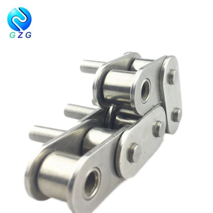 Stainless steel double pitch roller chain with extended pins